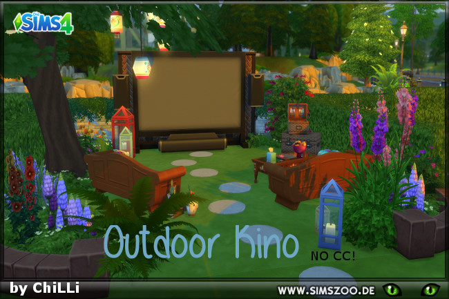 Sims 4 Outdoor Kino by ChiLLi at Blacky’s Sims Zoo