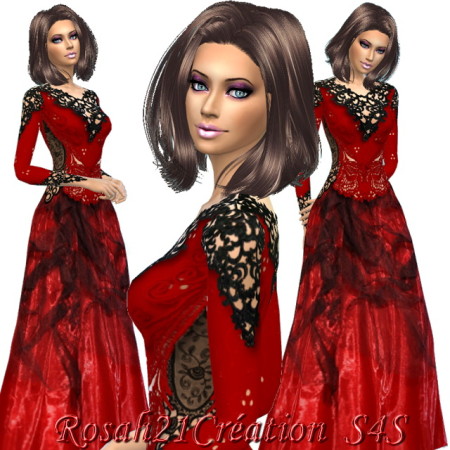 Black tulle dress by Rosah at Sims Dentelle » Sims 4 Updates