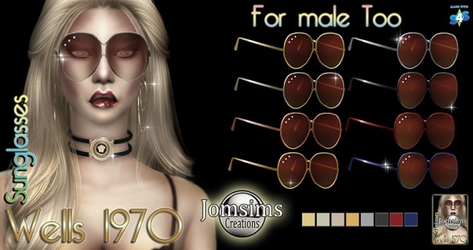 Sims 4 Wells 1970 sunglasses at Jomsims Creations
