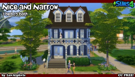 Nice and Narrow house by luvalphvle at Mod The Sims