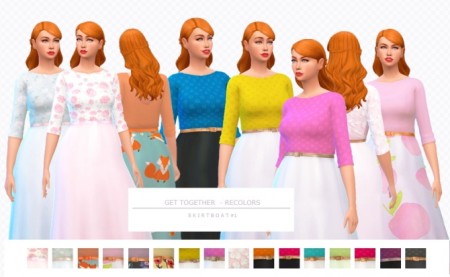 Dress recolors Get Together by asimsfetish at SimsWorkshop