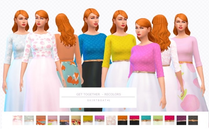 Sims 4 Dress recolors Get Together by asimsfetish at SimsWorkshop