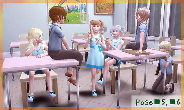 Sims 4 School life pose 02 at A luckyday