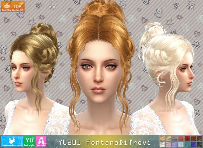 Sims 4 YU201 Fontana Di Trevi hair (Pay) at Newsea Sims 4