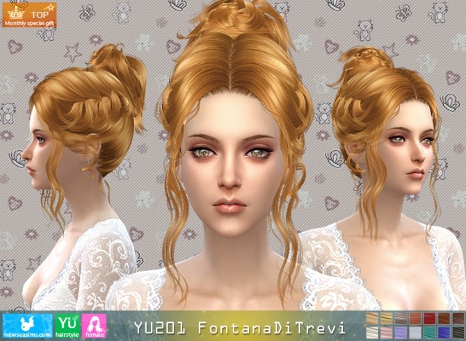 Sims 4 YU201 Fontana Di Trevi hair (Pay) at Newsea Sims 4