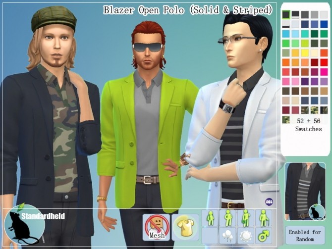 Sims 4 Blazer Open Polo by Standardheld at SimsWorkshop