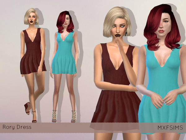 Sims 4 Rory Dress by mxfsims at TSR