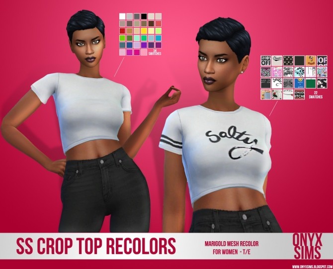 Sims 4 Female Crop Top Recolors at Onyx Sims