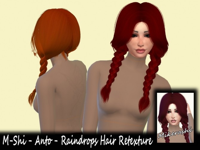 Sims 4 M Shi Anto Raindrops Hair Retexture at TSR