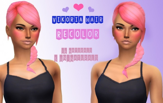Sims 4 Viktoria Hair recolor by Lovelysimmer100 at SimsWorkshop
