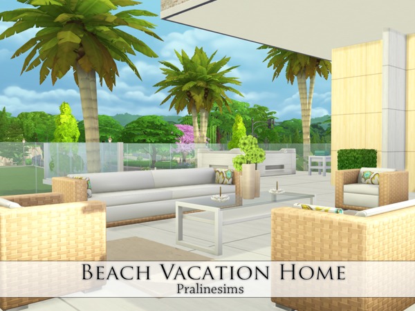 Sims 4 Beach Vacation Home by Pralinesims at TSR