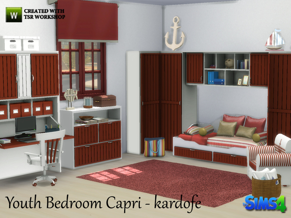 Sims 4 Youth Bedroom Capri by Kardofe at TSR