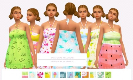 Endless summer strapless swimsuit + dress recolors by asimsfetish at SimsWorkshop