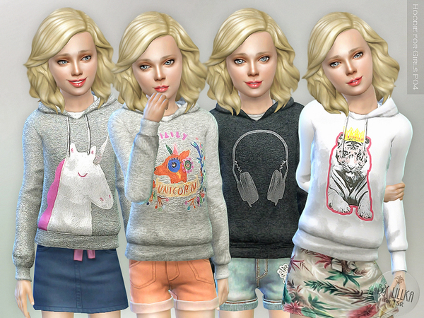 Sims 4 Hoodie for Girls P04 by lillka at TSR