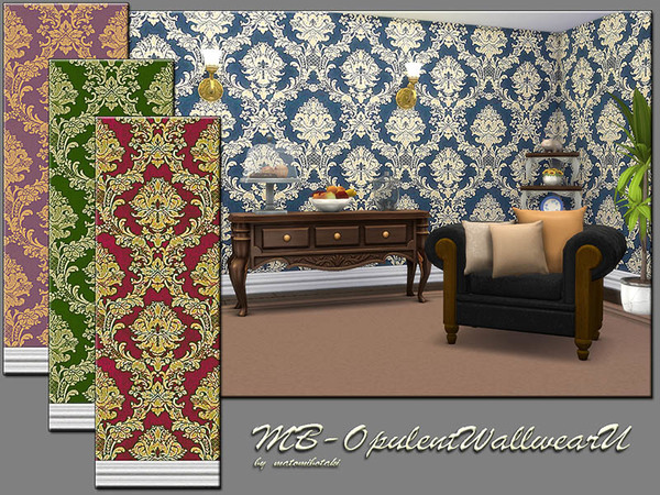 Sims 4 MB Opulent Wallwear U Set by matomibotaki at TSR