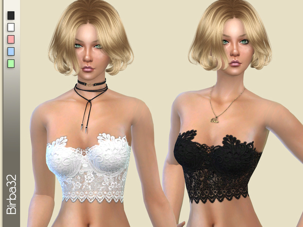 Sims 4 Desire lace top by Birba32 at TSR