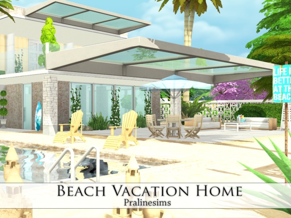 Sims 4 Beach Vacation Home by Pralinesims at TSR