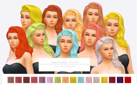 Cool Kitchen Stuff Hair Recolors 1 by asimsfetish at SimsWorkshop