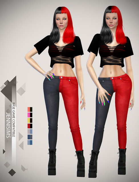 Sims 4 Base Game compatible Jeans (10 Swatches) at Jenni Sims