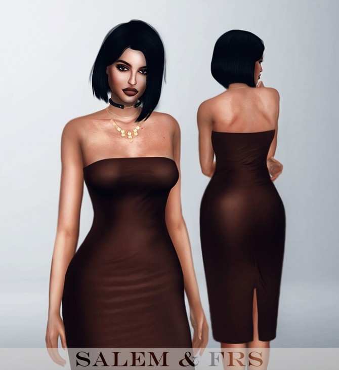Sims 4 Bandeau Midi Dress at Fashion Royalty Sims