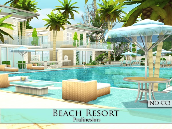 Sims 4 Beach Resort by Pralinesims at TSR