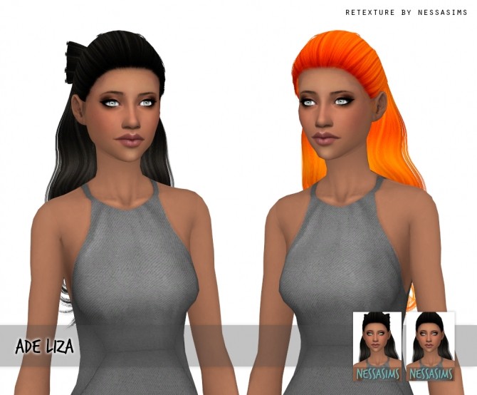 Sims 4 Ade liza hair retexture at Nessa Sims