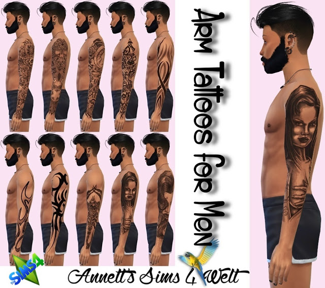 Sims 4 Arm Tattoos for Men at Annett’s Sims 4 Welt
