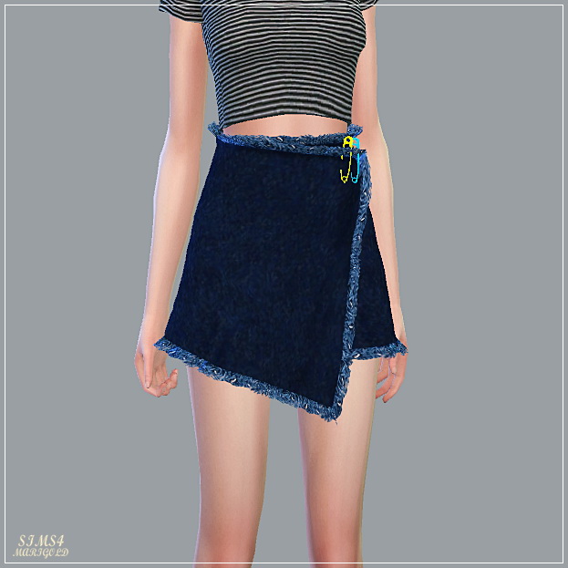 Sims 4 Pin Wrap Mini Skirt at Marigold