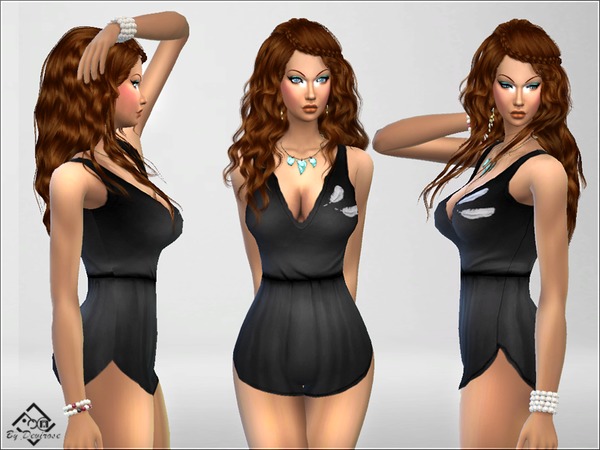 Sims 4 Romper Suit Feather by Devirose at TSR