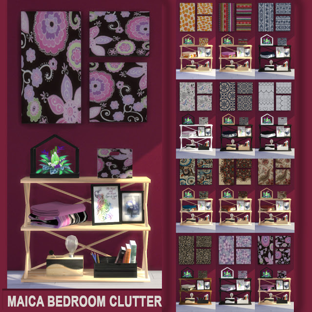 Sims 4 Maica Bedroom Clutter by Mary Jiménez at pqSims4