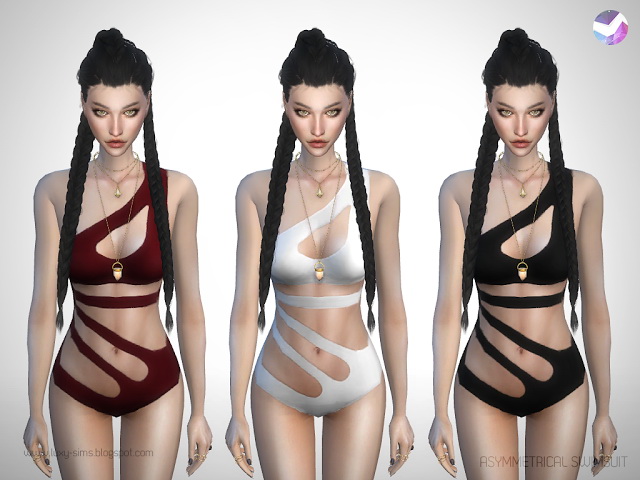 Sims 4 Asymmetrical Swimsuit at Lumy Sims