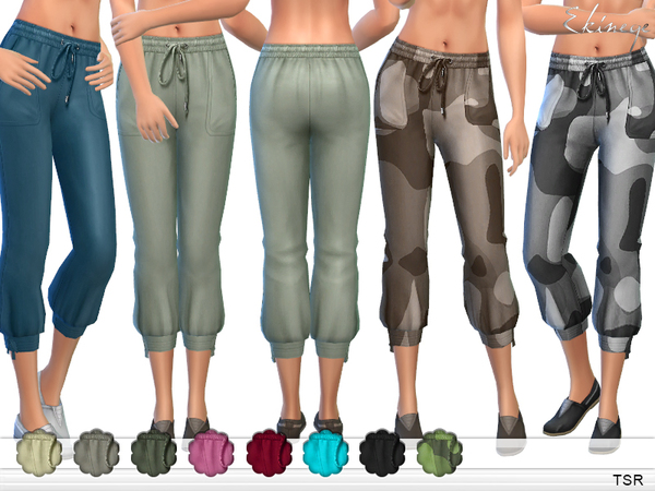 Sims 4 Linen Blend Jogger Pants by ekinege at TSR