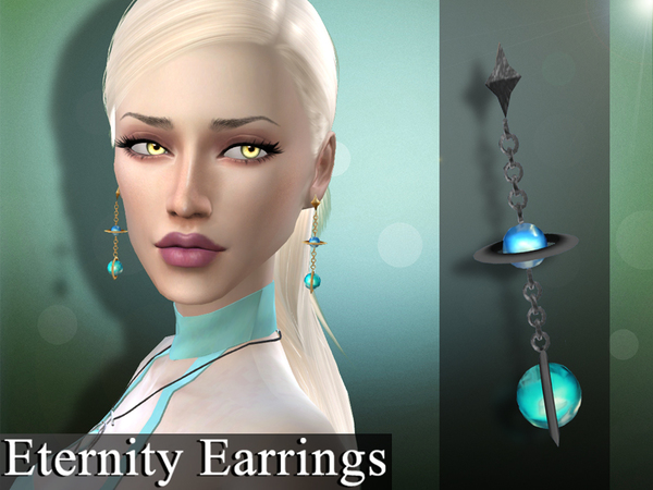 Sims 4 Eternity Earrings by Genius666 at TSR
