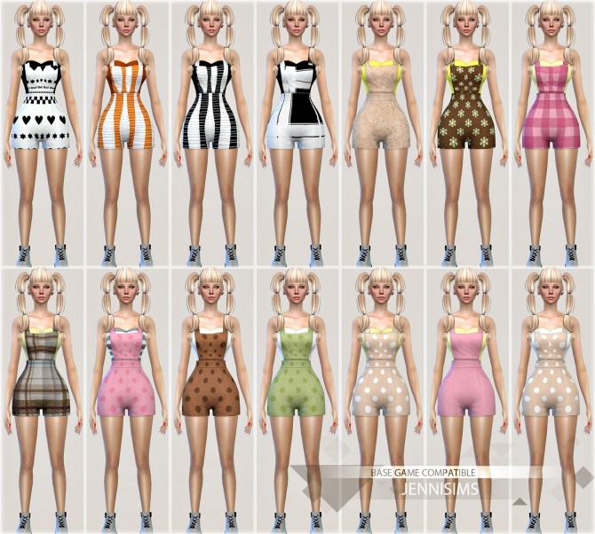 Sims 4 Short Overalls (18 Swatches ) at Jenni Sims