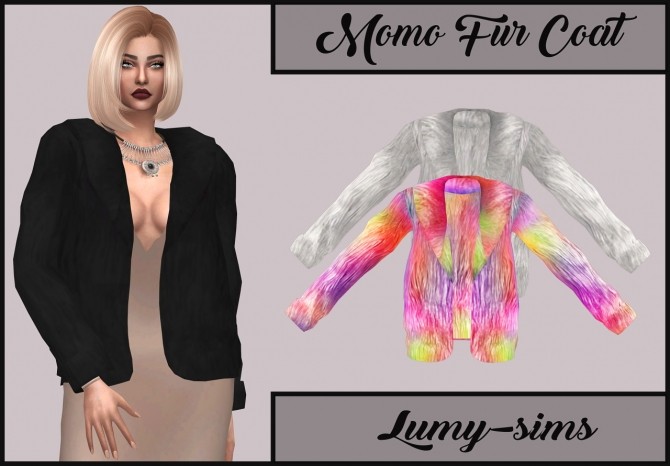 Sims 4 Momo Fur Coat at Lumy Sims