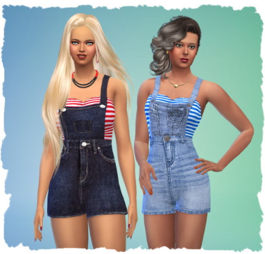 Denim overalls by Chalipo at All 4 Sims » Sims 4 Updates