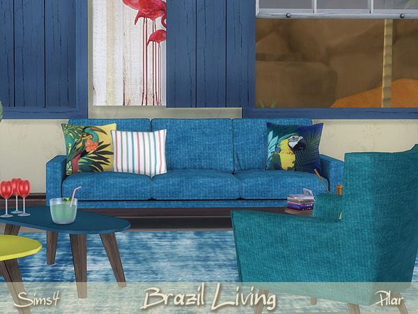 Sims 4 Brazil Living by Pilar at TSR