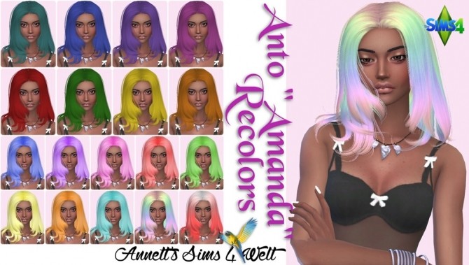 Sims 4 Anto Amanda Hair Recolors at Annett’s Sims 4 Welt