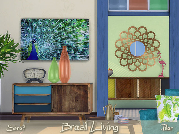 Sims 4 Brazil Living by Pilar at TSR