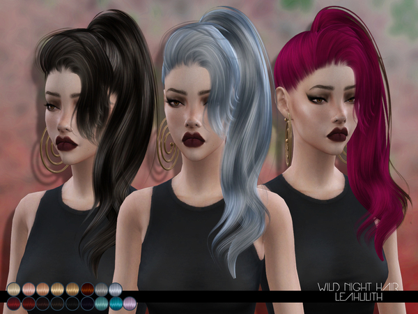 Sims 4 Wild Night Hair by Leah Lillith at TSR