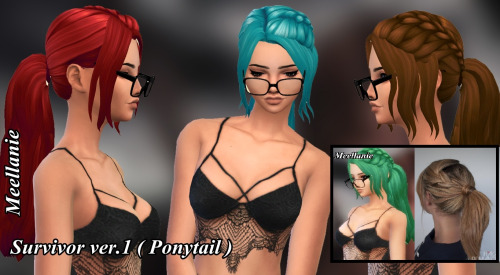 Sims 4 Survivor Hair ver 1 and ver 2 at Meellanie