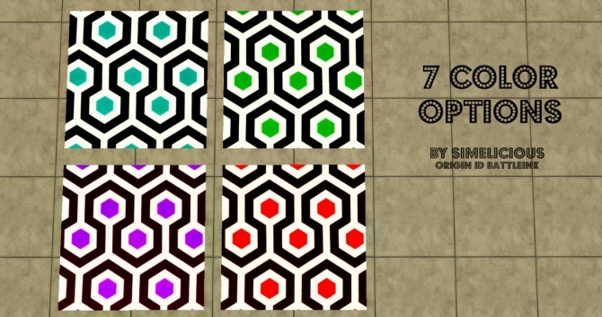 Sims 4 Modern Geometric Rug Recolors at Simelicious