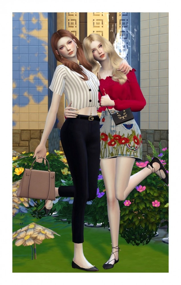 Sims 4 BESTIE V.3 poses (v.1 / Us remake + some new) at Flower Chamber
