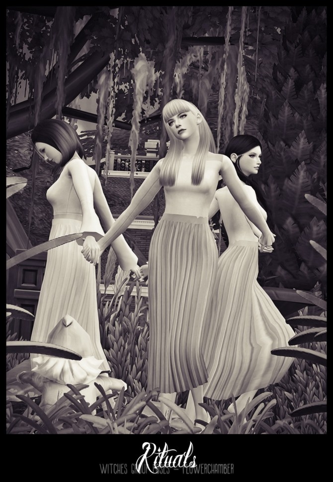 Sims 4 Rituals 3 sets of group poses at Flower Chamber