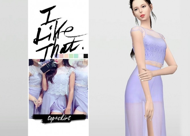 Sims 4 I Like That Top + Skirt at Waekey