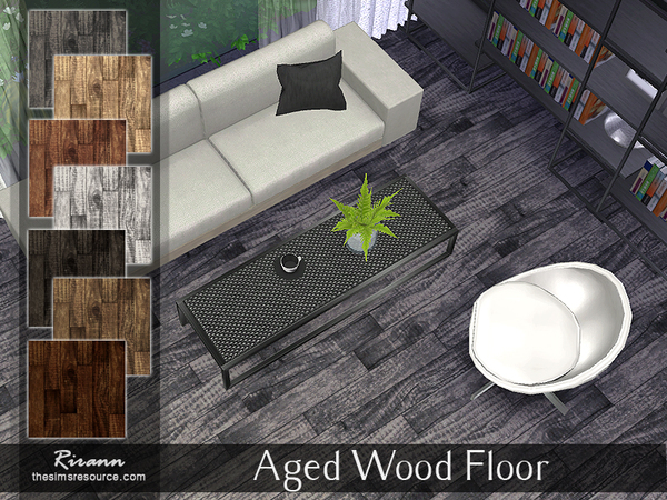 Sims 4 Aged Wood Floor by Rirann at TSR