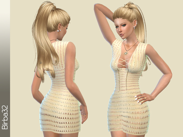 Sims 4 Crochet Summer Dress by Birba32 at TSR