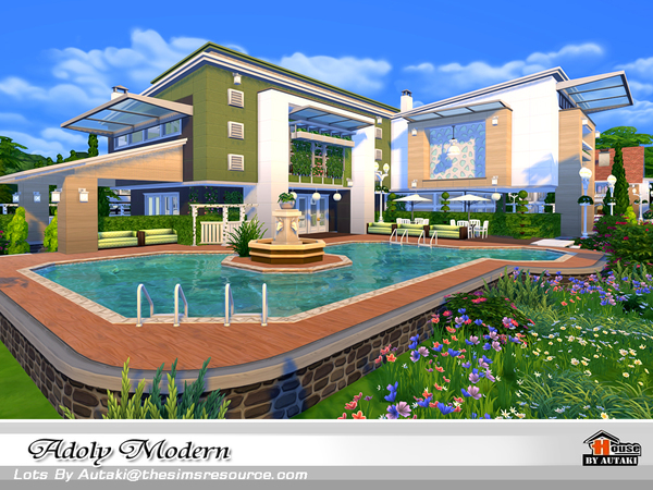 Sims 4 Adoly Modern house by autaki at TSR