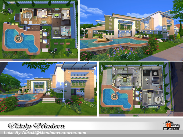 Sims 4 Adoly Modern house by autaki at TSR