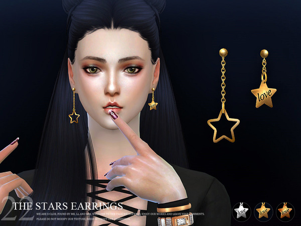 Sims 4 Earrings 22(f) by S Club LL at TSR